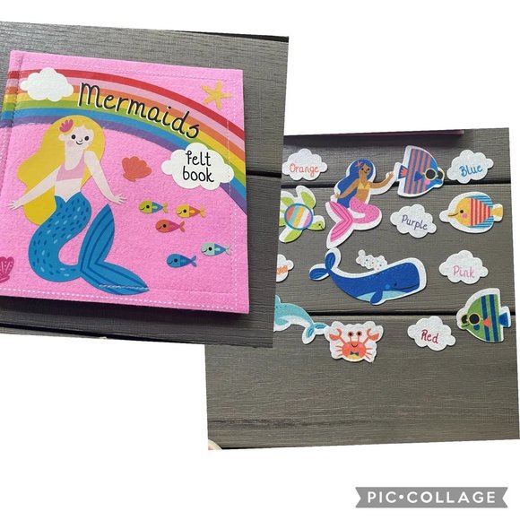 Kids Learning Toys Felt Mermaid Travel Activity Book - Picture 1 of 6